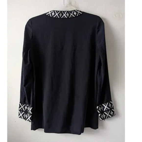 Tory Burch Ariana Tunic Top Blue White Size 2 / XS - Picture 3 of 13